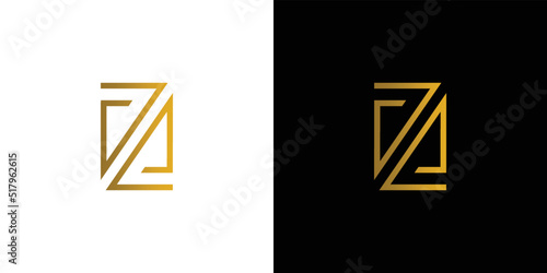 Modern and professional ZN initials logo design