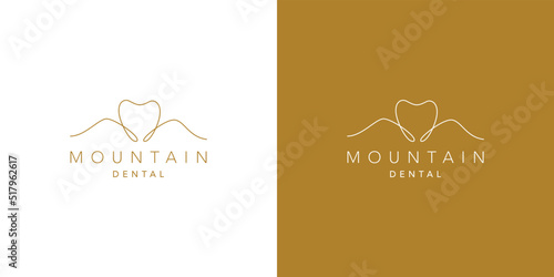 Unique and professional mountain dentist logo design
