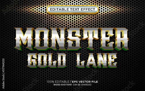 Monster Gold Lane Editable Text Effect Gold Style