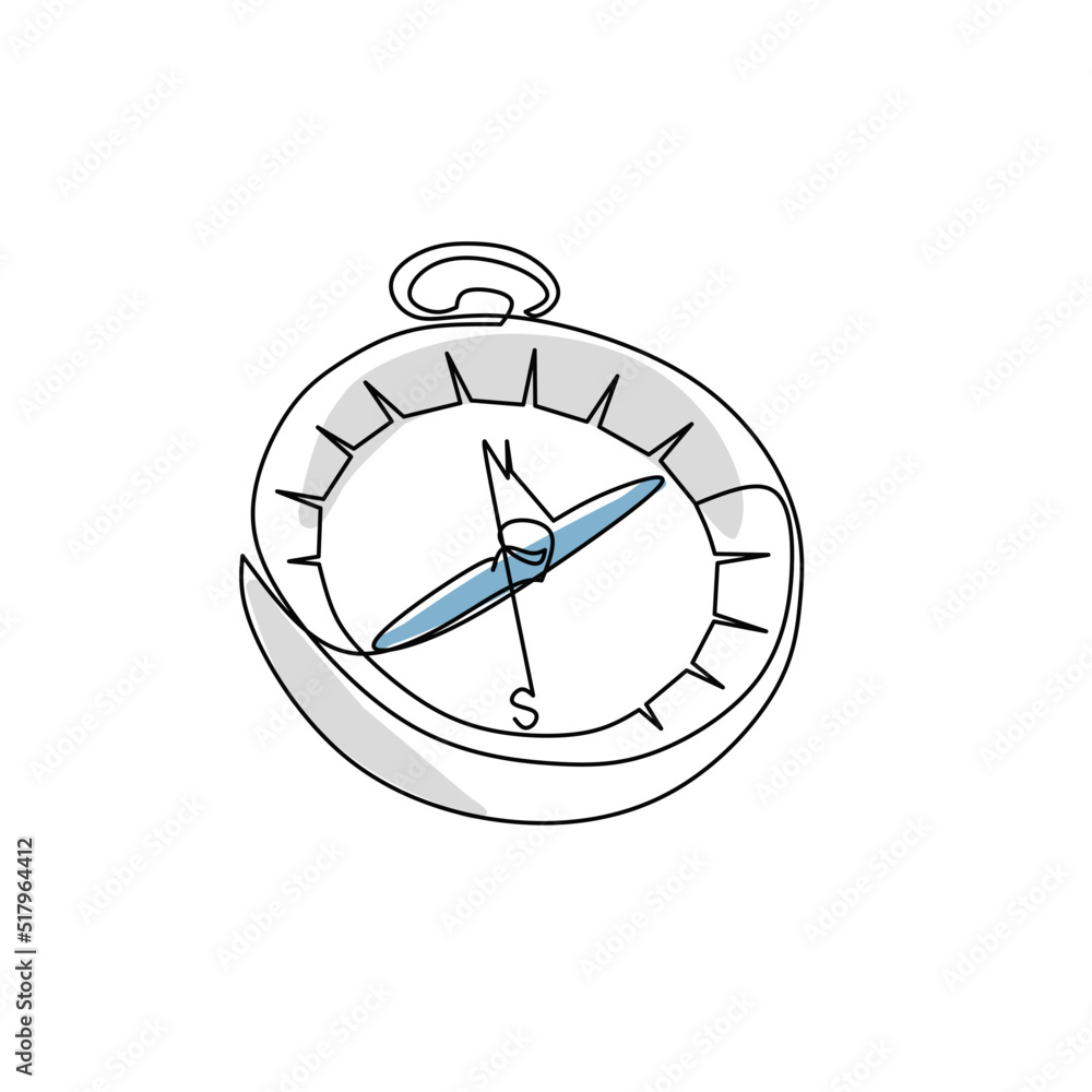 Compass vector illustration drawn in line art style Compass vector illustration drawn in line art style