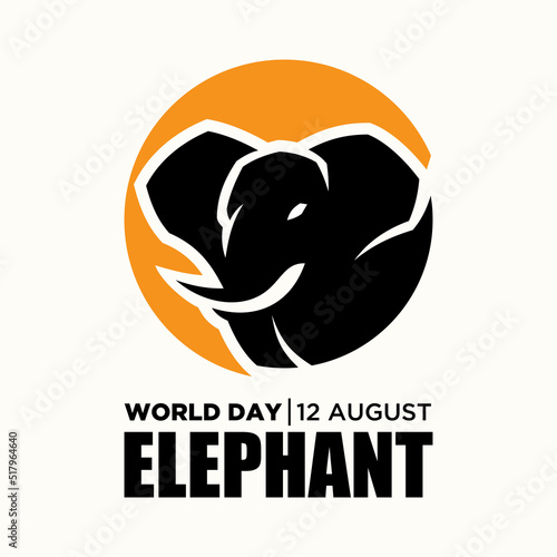 Letter World Elephant Day August 12 template background