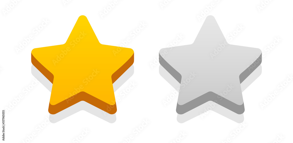 Star gold and silver 3d vector style for rating, kids game, birthday. 10 eps Star gold and silver 3d vector style for rating, kids game, birthday. 10 eps