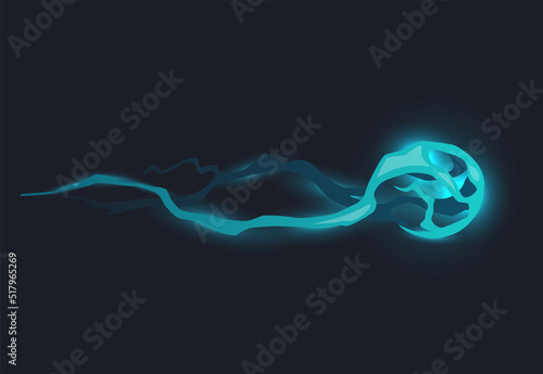Cartoon laser gun beam. Futuristic shot effect. Blaster attack. Alien combat weapon rays. Destructive plasma flow. Vector game element. Bomb explosion