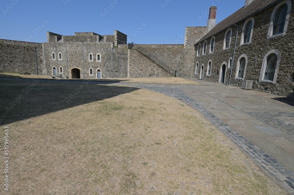 Courtyard of a Medieval castle in the UK. 