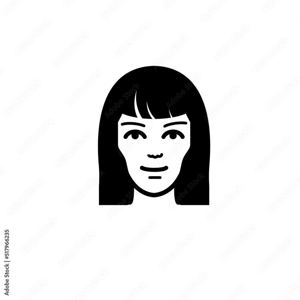 portrait of a girl illustration. Black and white Woman portrait. portrait of a girl illustration. Black and white Woman portrait.