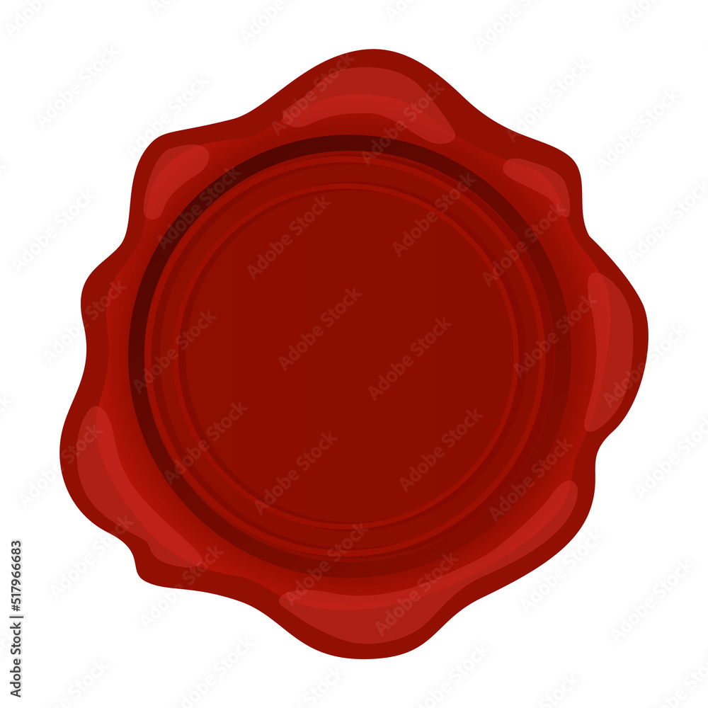 Red wax stamp. Isolated sticker mockup for letter or documents, confidential sign or secure tag, royal guarantee mark for envelop. Realistic icon with empty space for text Red wax stamp. Isolated sticker mockup for letter or documents, confidential sign or secure tag, royal guarantee mark for envelop. Realistic icon with empty space for text
