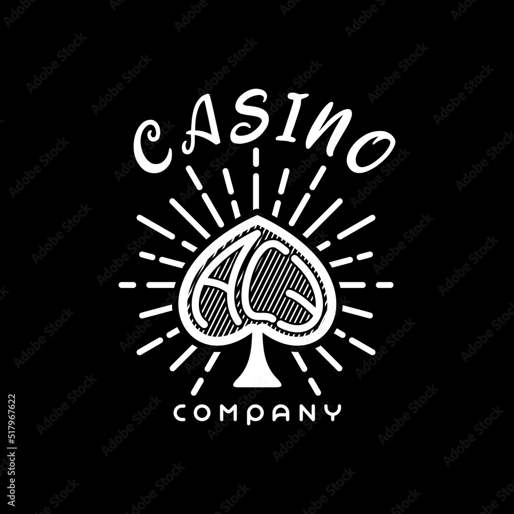 Fototapeta premium Spade Ace Flush Poker For Casino Or Gambling Company Logo