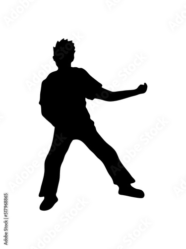 Luftgitarre spielen lustig Silhouette 