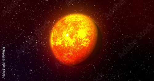 Image of orange planet in black space