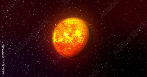 Fototapeta Naklejka Na Ścianę i Meble -  Image of orange planet in black space