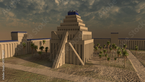 Cuadro en lienzo Babylonian temple of Etemenanki