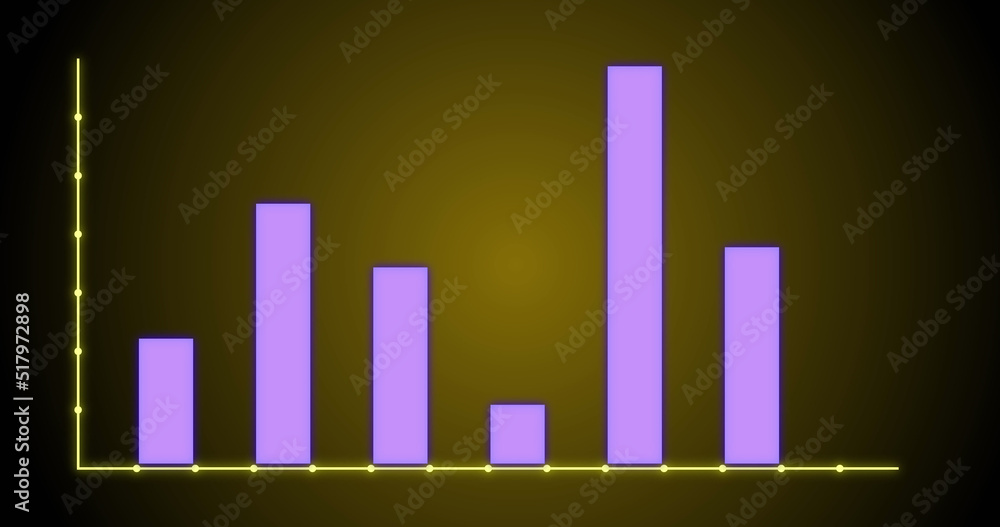 Image of financial graph over yellow background Image of financial graph over yellow background