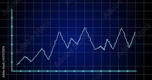 Image of financial graph over navy background