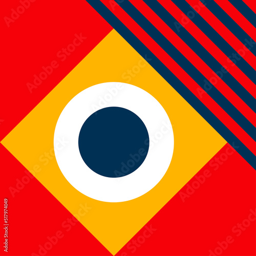 Abstract minimal 20s geometric background bauhaus style with geometry figures and shapes circle, triangle. square. Human psychology and mental health concept illustration. Vector 10 eps