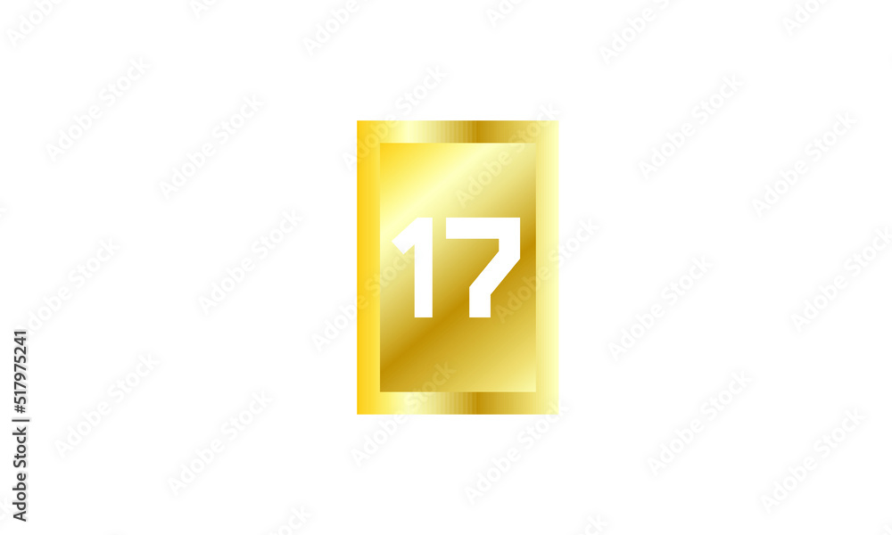 17 Number New Gold Modern Square Logo 17 Number New Gold Modern Square Logo