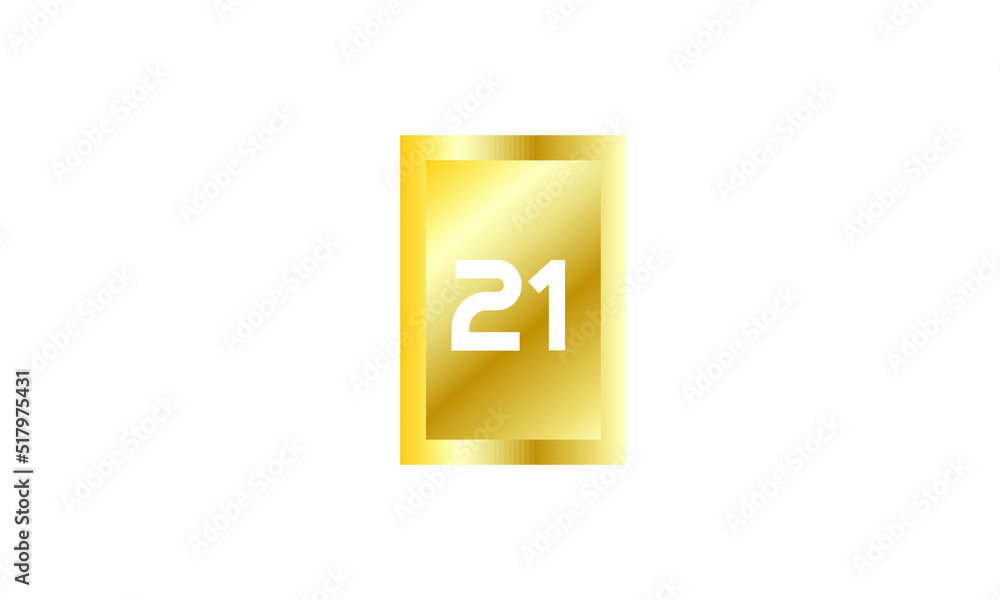 21 Number New Gold Modern Square Logo 21 Number New Gold Modern Square Logo