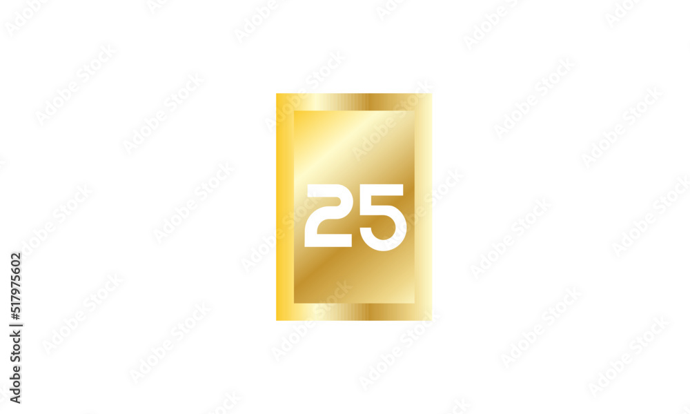 25 Number New Gold Modern Square Logo 25 Number New Gold Modern Square Logo