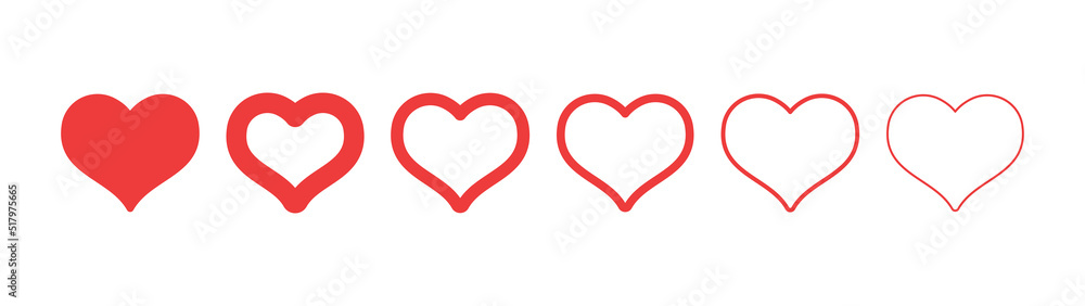 Heart shape icons. Set of pictogram hearts. Heart shape icons. Set of pictogram hearts.