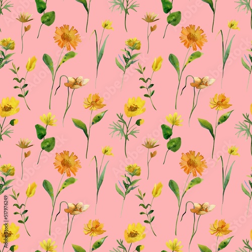 Wallpaper Mural seamless pattern with flowers Torontodigital.ca
