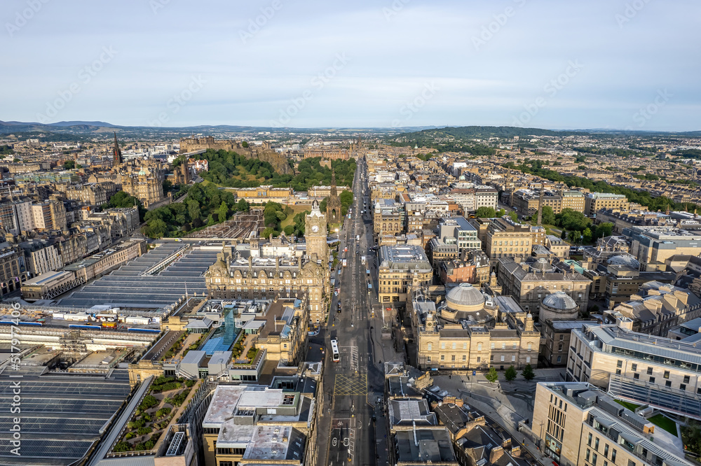 Aerial view of Edinburgh, Scotland. 