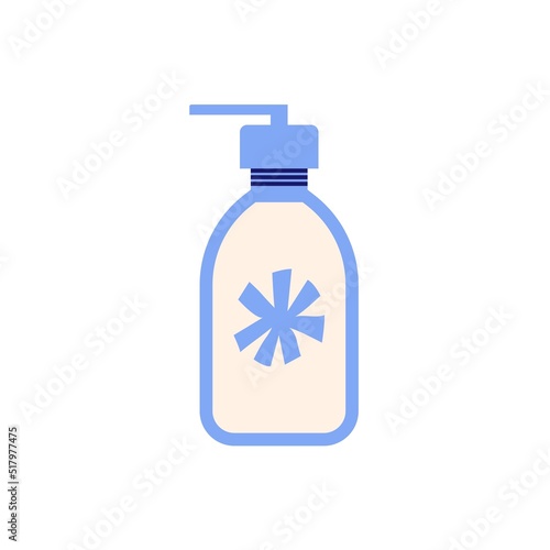 Female bottle with intimate soap. Female regular menstrual cycle concept. Women period, menstruation, premenstrual syndrome,  Hand draw vector illustrations.