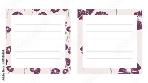 flower sticker notepad - stationery, planner.