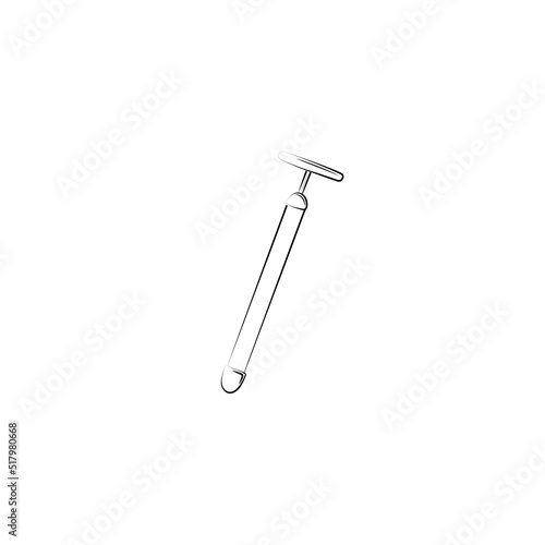 Lymphatic drainage lifting t-bar massager. Vibrating pulsating device, tightening gadget for beauty youth and health. Sketch vector illustration