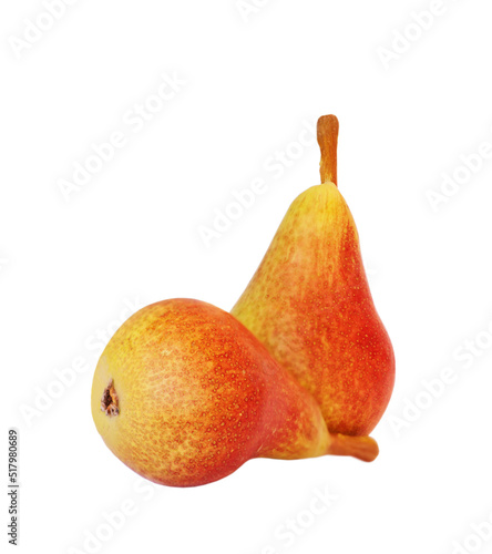 Two pears isolated on white background.