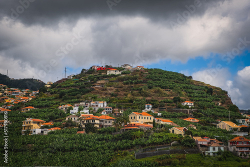 Magnificent views from the top of a typical coastal village on Ponta Do Sol, Madeira. Portugal. October 2021