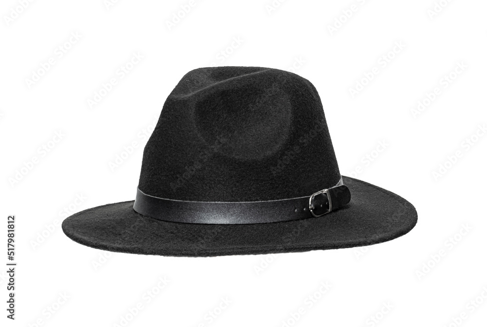Retro black hat isolated against white background Retro black hat isolated against white background
