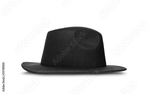Retro black hat isolated against white background