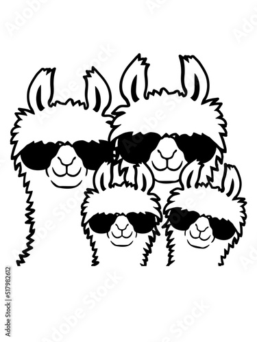 2 Kinder Lama Familie 