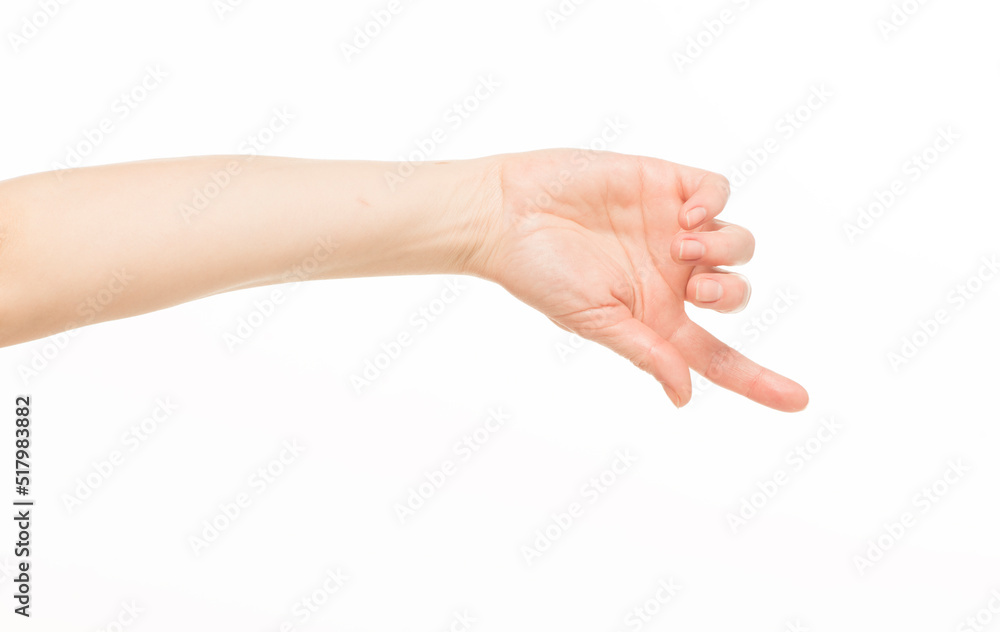 hands show gestures. female hands show gestures on a white background isolated. hands show gestures. female hands show gestures on a white background isolated.