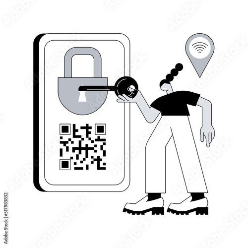 Access control system abstract concept vector illustration. Security system, authorize entry, login credentials, electronic access, password, pass-phrase or PIN verification abstract metaphor.