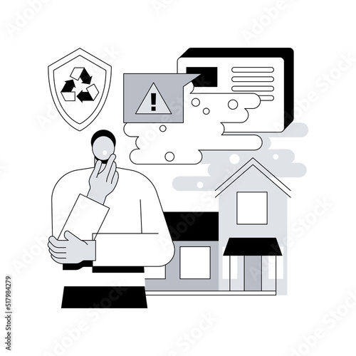 Air quality monitor abstract concept vector illustration. Indoor monitoring system, smart home detectors, air filtering, improve the air quality, sensor measuring pollution abstract metaphor.