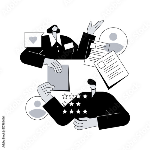 Job interview abstract concept vector illustration. Employment process, choosing a candidate, prepare for interview, answer questions, job applicant, recruiter, hiring manager abstract metaphor.