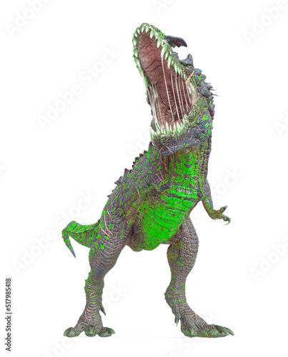 dinosaur monster is calling the others on white background © DM7