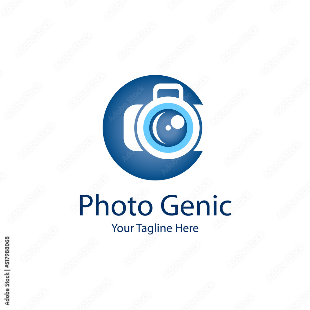 Camera photo genic studio logo design template for brand or company and other
