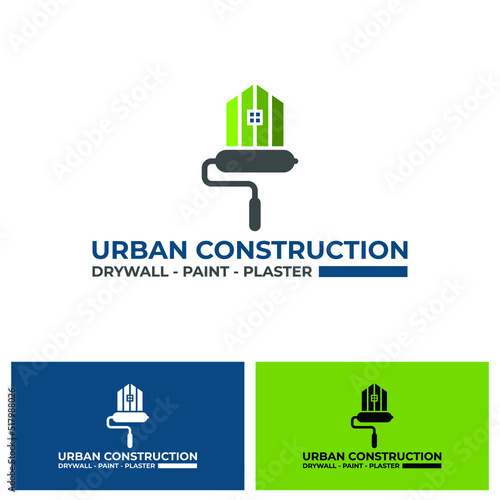 Modern Drywall House Logo Design