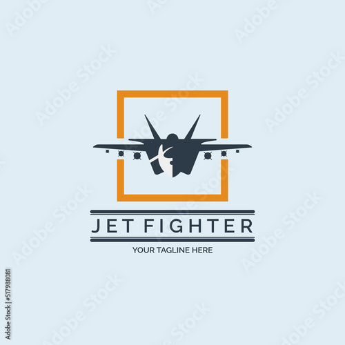 flying jet fighter logo design template for brand or company and other © LordOttori