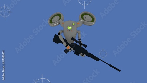 keeping sniper robot blue background aim