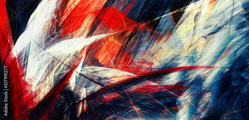 Red and black motion line. Bright color painting background. Art abstract paint banner. Fractal artwork for creative graphic design