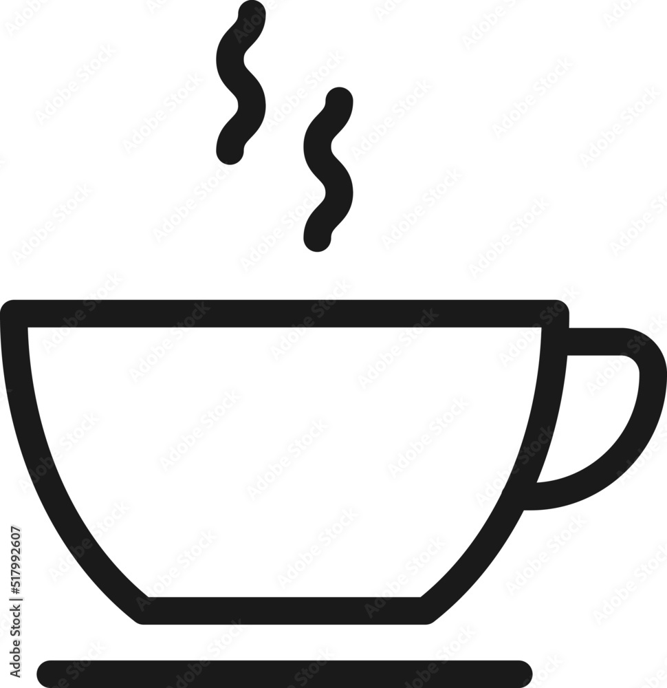 Hotel, holiday, weekend concept. Vector signs drawn in flat style. Perfect for web sites, stores, shops, books. Editable stroke. Line icon of tea or coffee cup Hotel, holiday, weekend concept. Vector signs drawn in flat style. Perfect for web sites, stores, shops, books. Editable stroke. Line icon of tea or coffee cup