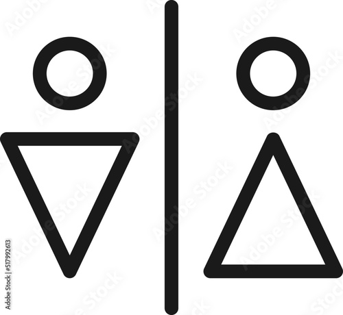 Hotel, holiday, weekend concept. Vector signs drawn in flat style. Perfect for web sites, stores, shops, books. Editable stroke. Line icon of toilet in common place