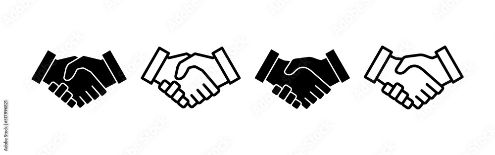 Handshake icon vector. business handshake sign and symbol. contact agreement