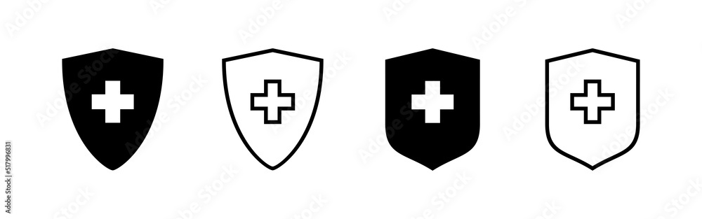 Fototapeta premium Health insurance icon vector. Insurance health document sign and symbol