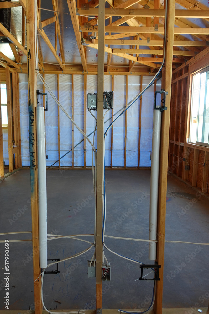 Electrical wiring work of new housing construction. Electrical wiring work of new housing construction.