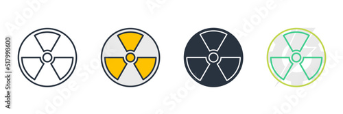 nuclear energy icon logo vector illustration. Radiation symbol template for graphic and web design collection