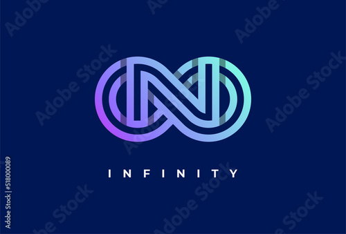 Infinity Logo, letter N with infinity icon combination, suitable for technology, brand and company logo, vector illustration