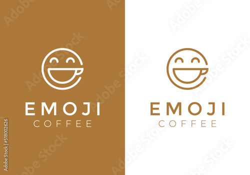 Logo emoticon, suitable for cafes, coffee shops, and coffee brands.